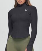 FIRM ABS Ribbed Gym Jacket - Black
