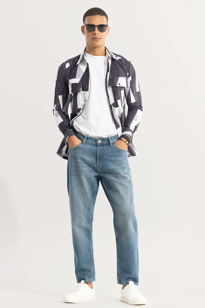 SNITCH Castor Ocean Blue Baggy Jeans - view 4