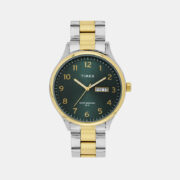 Timex Fashion Men Quartz Green Dial Analog Stainless Steel Watch TWEG18443