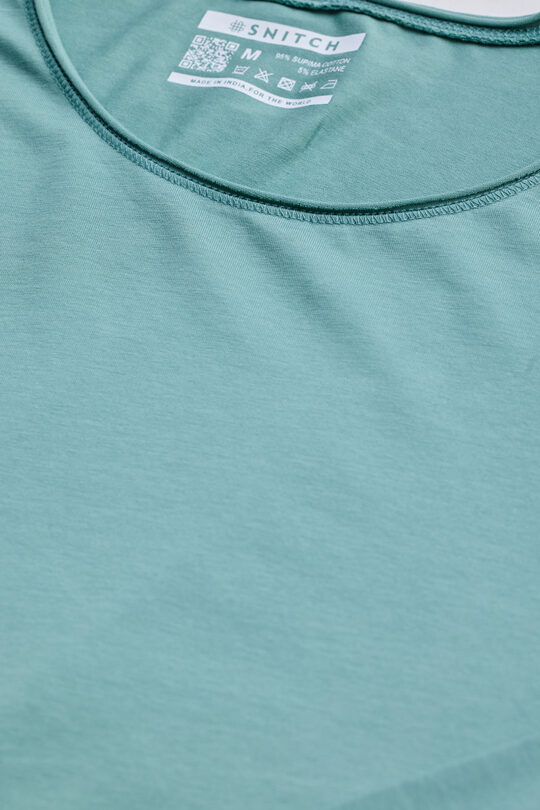 SNITCH Turquoise Stretch Full Sleeve T-Shirt - view 2