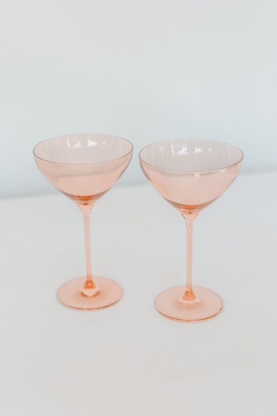 Estelle Colored Glass Estelle Colored Martini Glass - Set of 2 {Blush Pink} - view 2