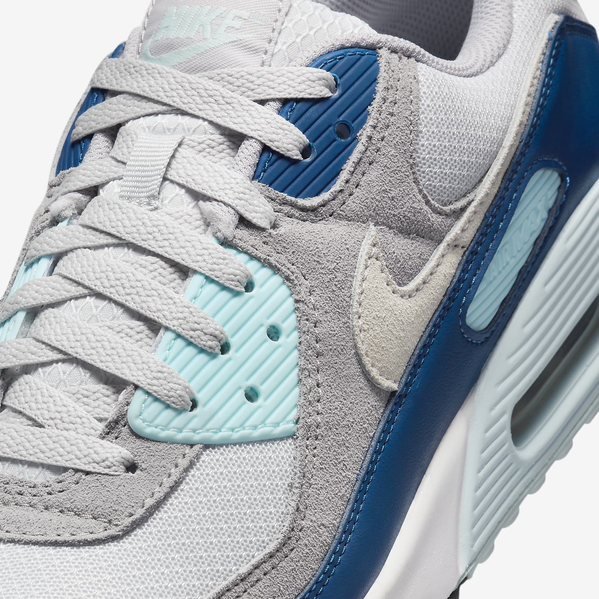 Nike | AIR MAX 90 { PURE PLATINUM/WHITE-GLACIER BLUE - view 4