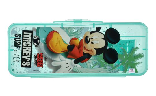 Heart Home Micky Mouse Printed Tranasparent Plastic Pencil Box for Kids (Green), Pack of 1 (HS39HEARTH022661) - view 2