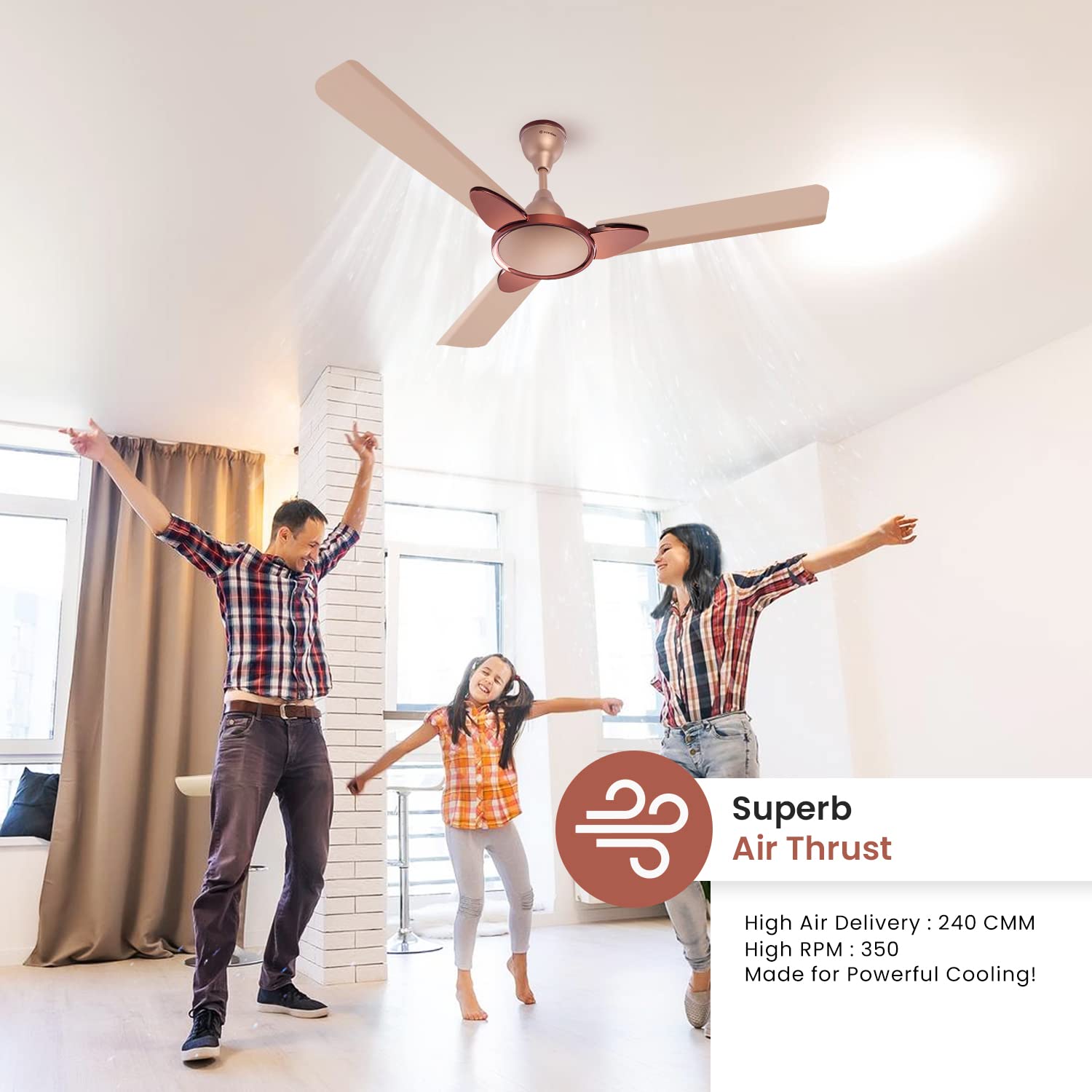 Candes Eco Zest Energy saving Designer 1200 mm / 48 inch Anti-Rust BLDC Ceiling Fan With Remote (2 Years Warranty) (Broken Gold) - view 4