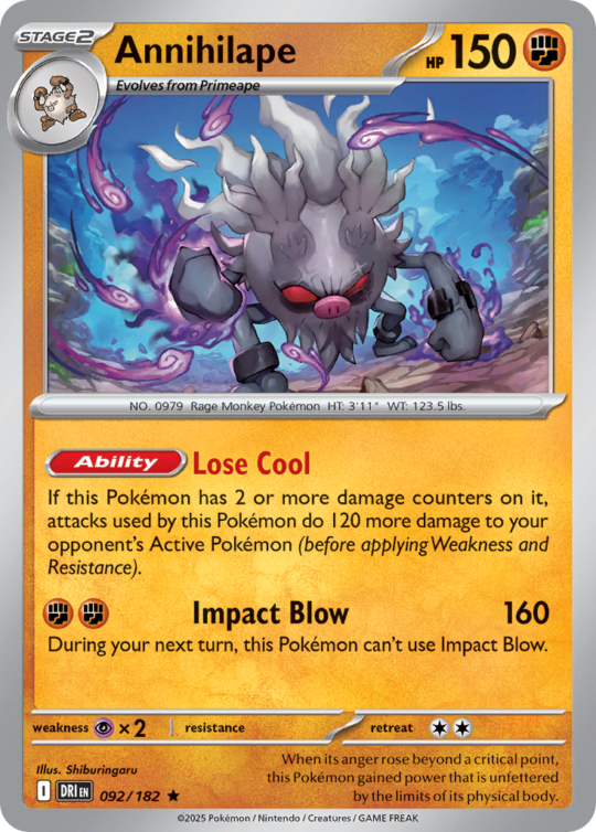 Rare sv10-092 holo – Pokémon Annihilape - 092/182 - Rare [sv10-092] [Holo] - Annihilape - 092/182 - Rare