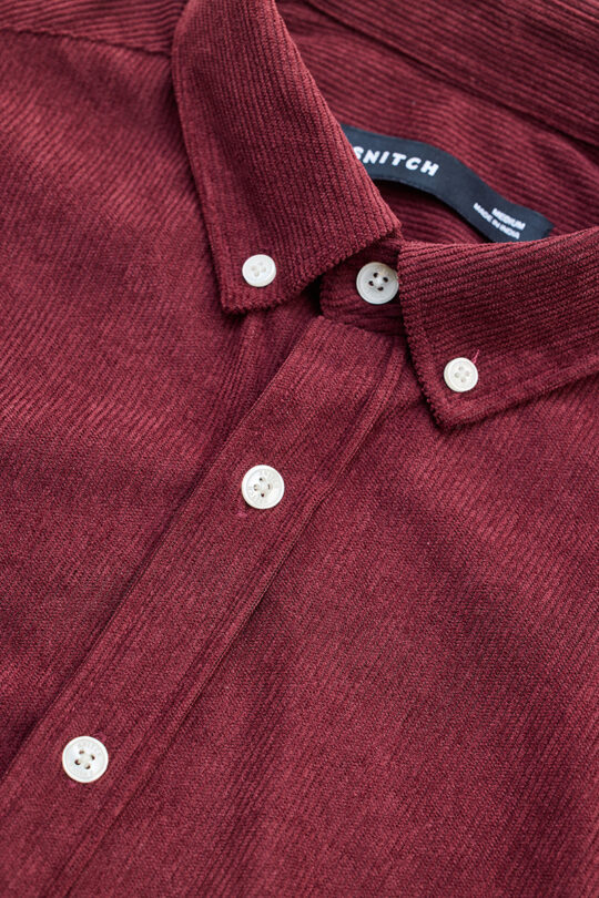 SNITCH Maroon Slim Fit Corduroy Shirt - view 2