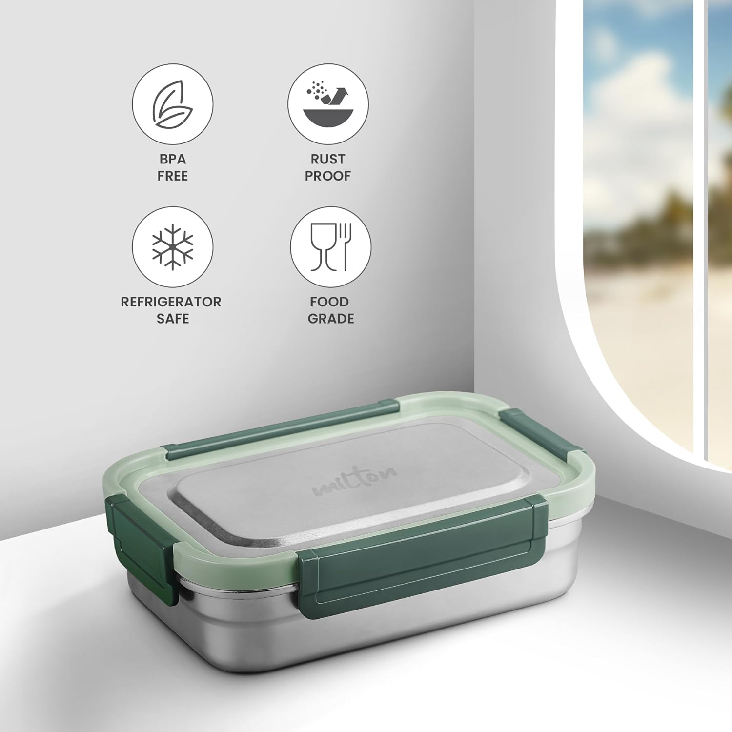 Milton Home Meal Stainless Steel Airtight Leak Proof Lunch Box | Set of 2 - view 8