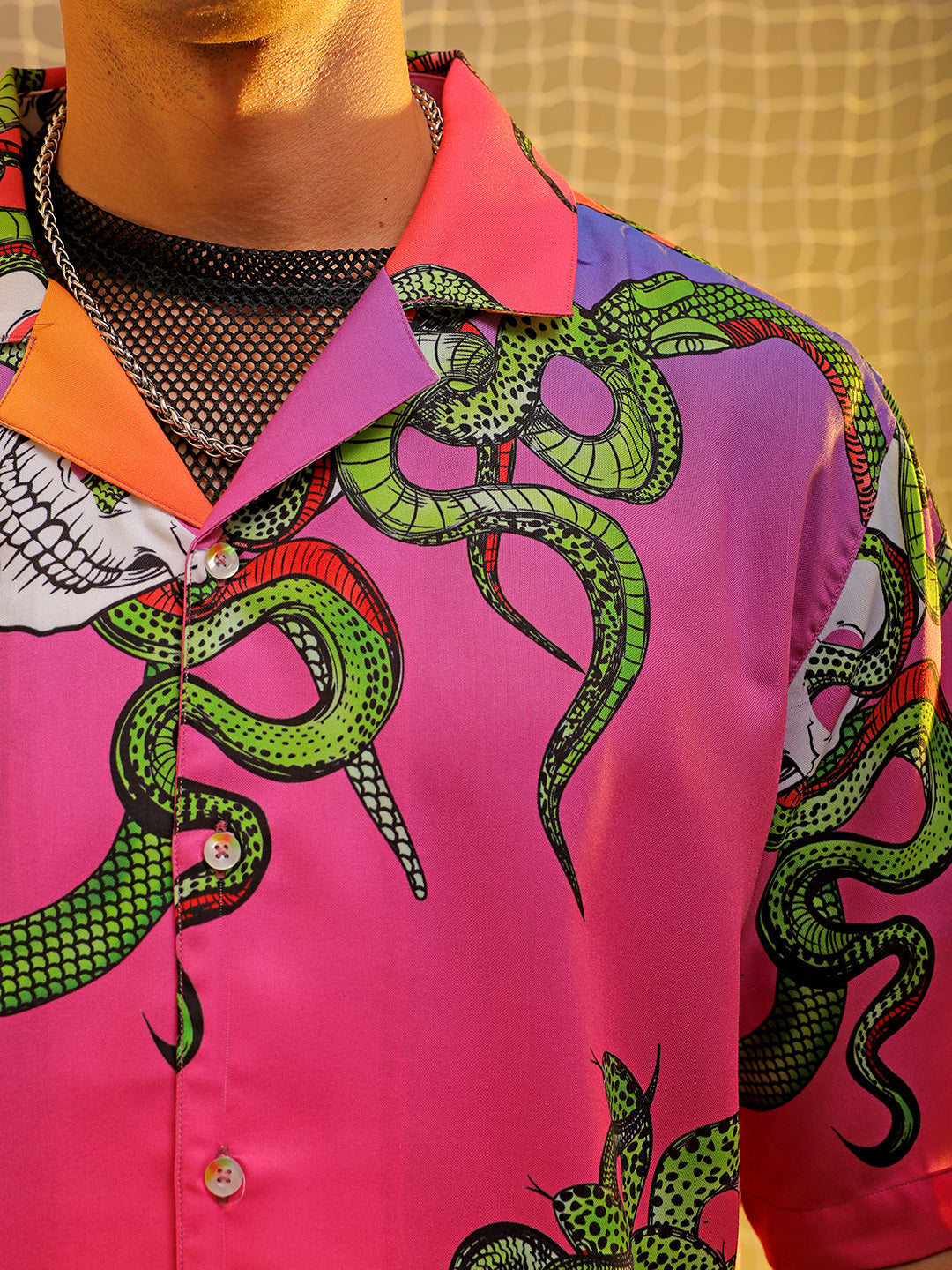 The Indian Garage Co Men's Multicolor Oversized Fit Graphic Shirt - view 6