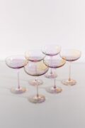 Estelle Colored Glass Estelle Colored Champagne Coupe Stemware - Set of 6 {Iridescent}