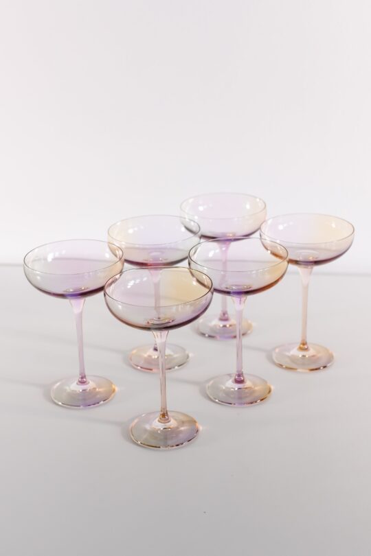 Estelle Colored Glass Estelle Colored Champagne Coupe Stemware - Set of 6 {Iridescent}