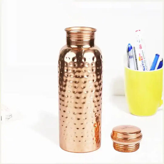 The Indus Valley 100% Pure Copper Water Bottle, 700ml, Hammered, Healthy, Toxin-free,Builds Immunity, Doctor Approved