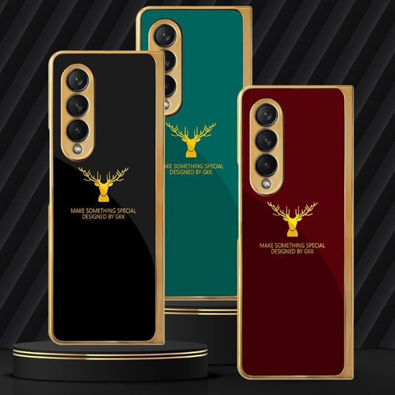 Samsung Galaxy Z Fold4 Deer Pattern Inspirational Glass Case