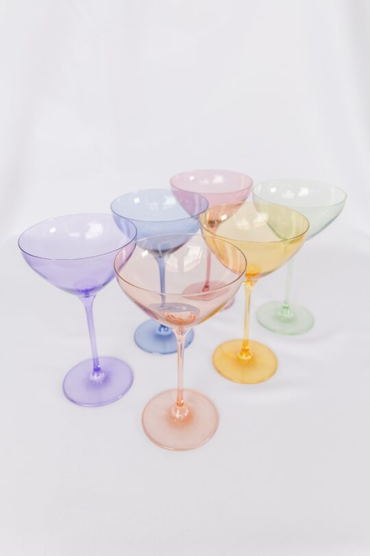 Estelle Colored Glass Estelle Colored Martini Glass - Set of 6 {Pastel Mixed Set}