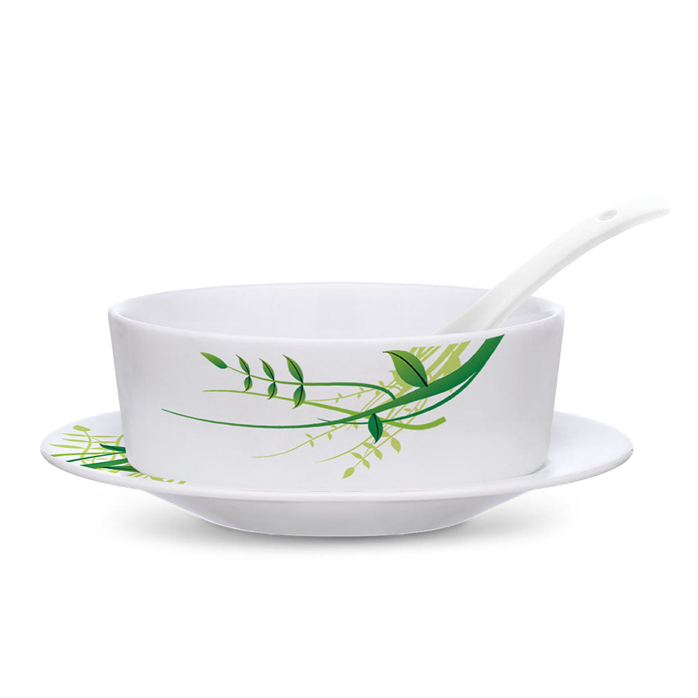 My Borosil Larah by Borosil Green Herbs Soup Bowl w Saucer Set - view 3