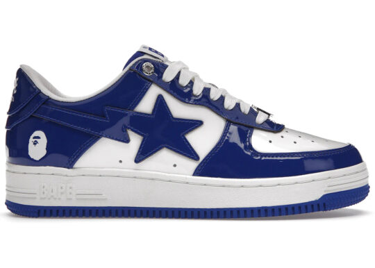 A Bathing Ape Bape Sta Patent Leather White Blue (2023)