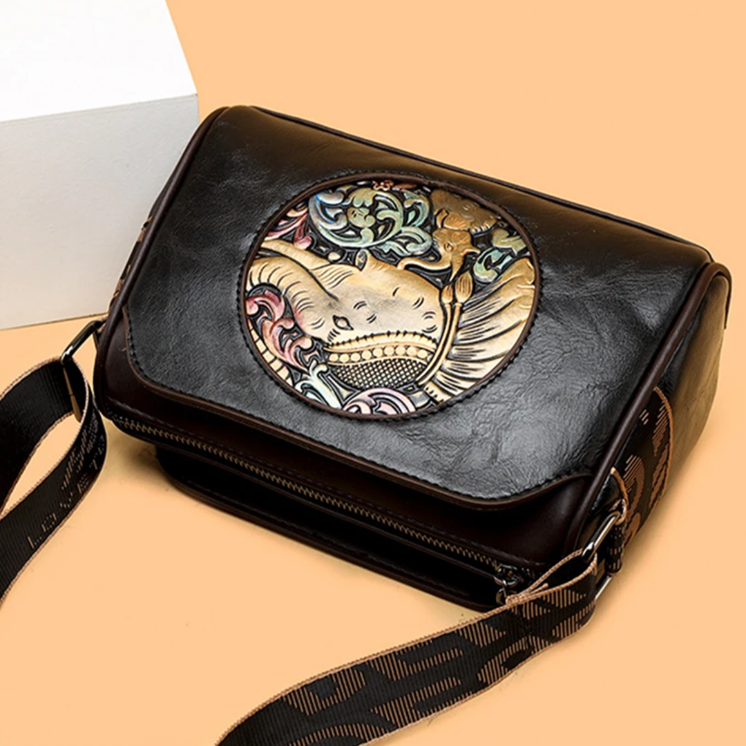Peeperly Majestic Elephant Embroidery Sling Bag - view 7