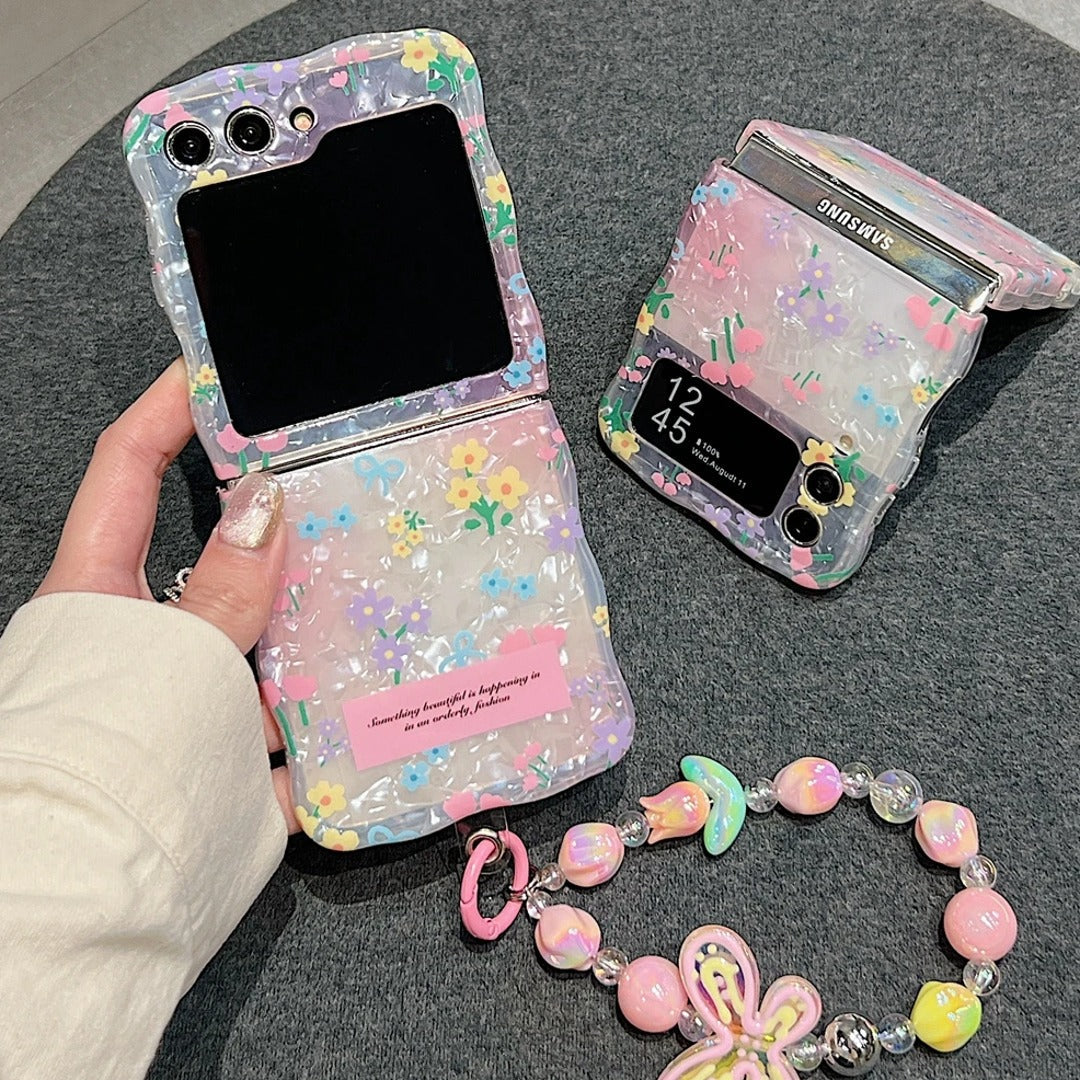 Peeperly Cute Floral Fancy Pattern Case with Charm - Samsung