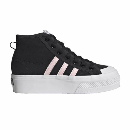 adidas Nizza Platform Mid Core Black Clear Pink Cloud White (GS)