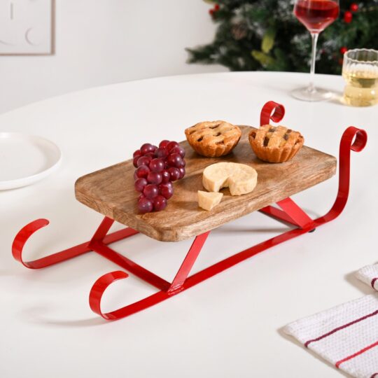 Nestasia Wooden Sleigh Table Riser Serving Platter
