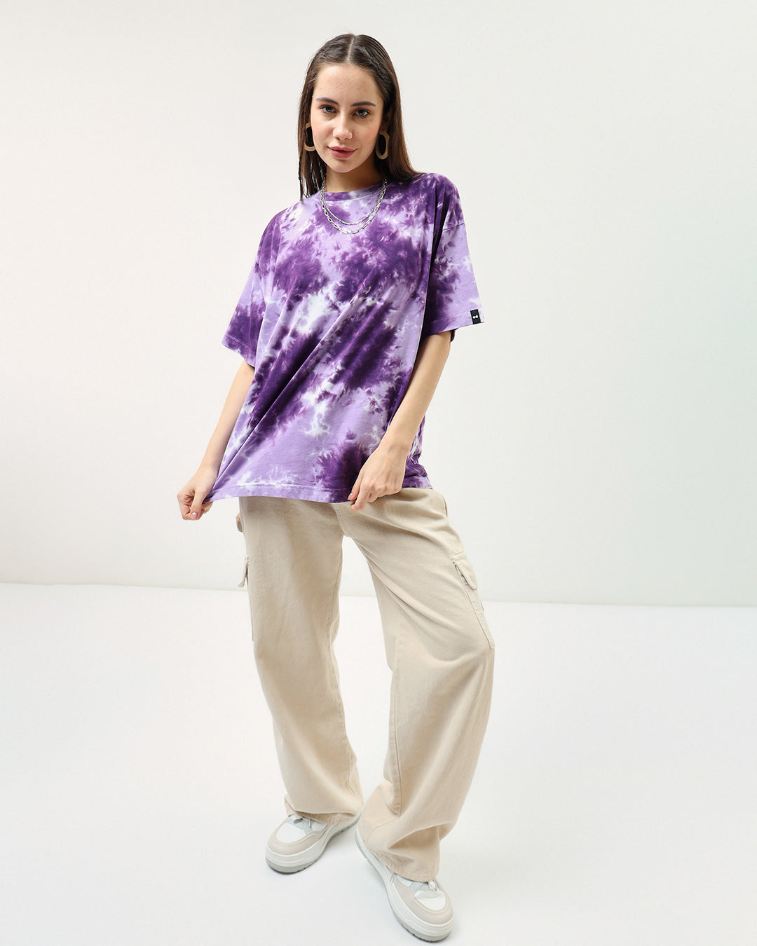 BlackTree Purple Tie & Dye Oversized Dresses - view 4