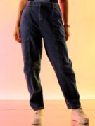Freehand By The Indian Garage Co Women's Blue Solid Anti Fit Utility Jeans