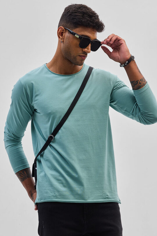 SNITCH Turquoise Stretch Full Sleeve T-Shirt