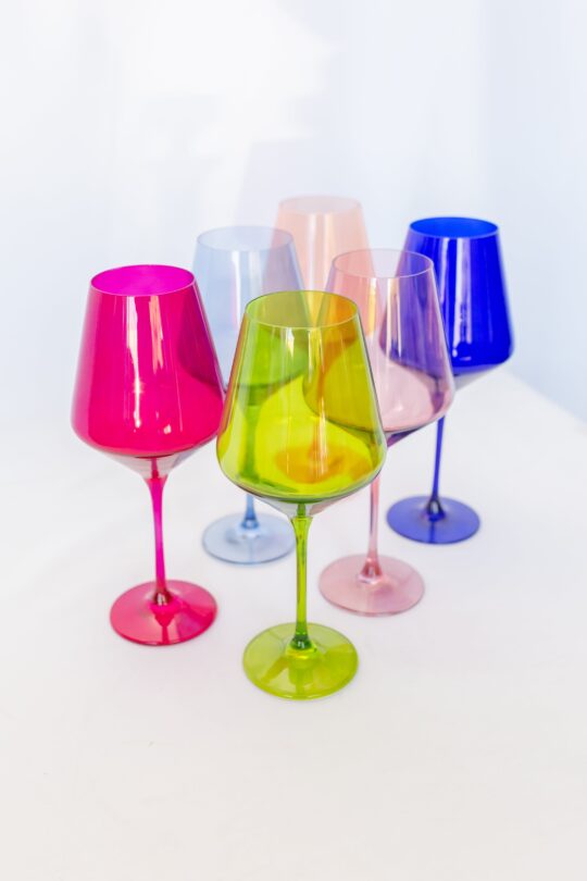 Estelle Colored Glass Estelle Colored Wine Stemware - Set of 6 {Mixed Set}