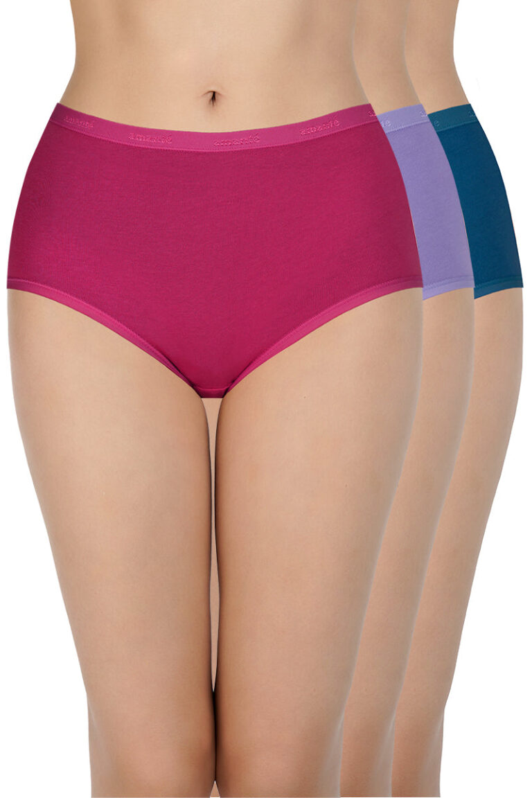 Amante High Rise Solid Full Brief Panties (Pack of 3)