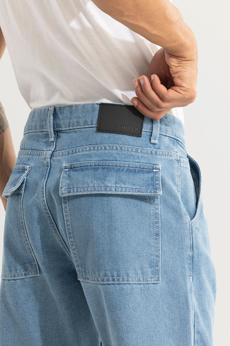 SNITCH ShadowTwill Sky Blue Baggy Jeans - view 9