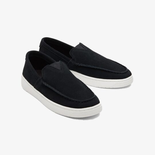 Toms | TRVL LITE SUEDE LEATHER BLACK LOAFERS { BLACK
