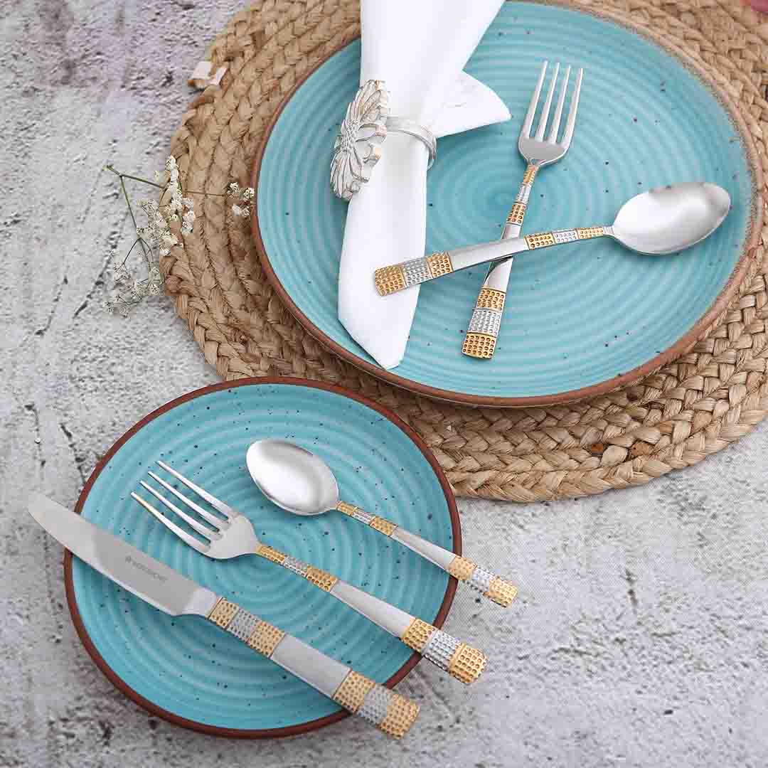Wonderchef Roma Cultery Gift Set - Gold Plated - Set of 24 - view 4
