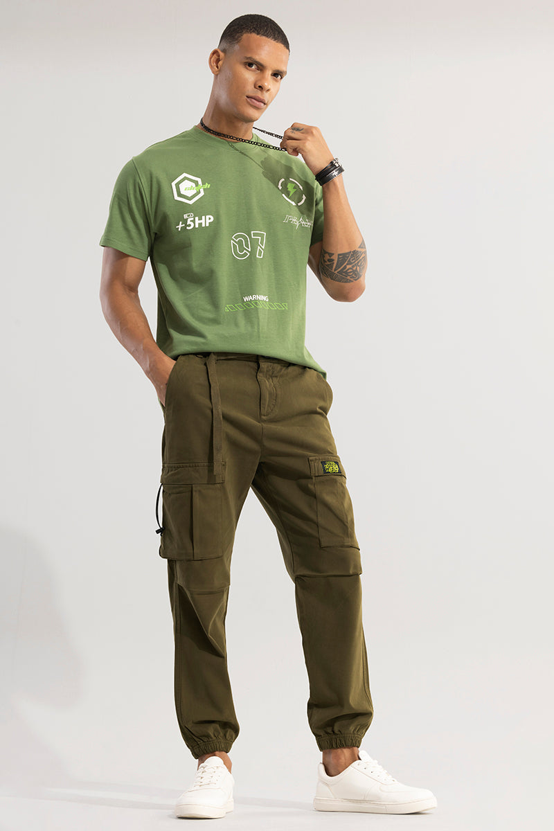BlackTree Hexa-Pocket Olive Cargo Pant - view 3