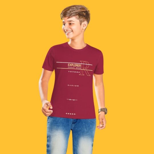 BlackTree(THHOR Series) ROUND NECK REYON Brown TEES FOR KIDS