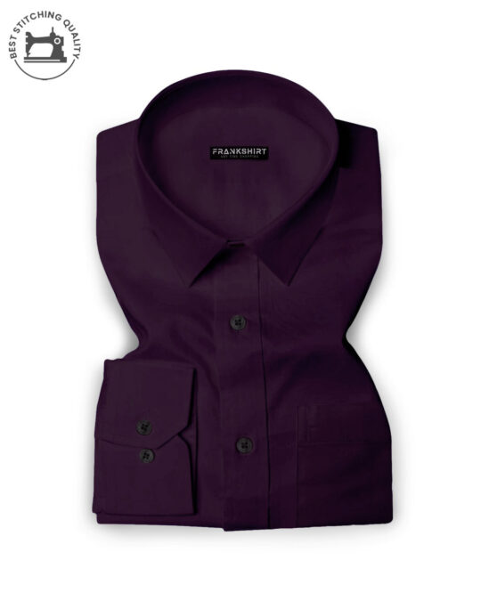 BlackTree Plain Cotton Blend Shirt for Man (Purple) - view 2