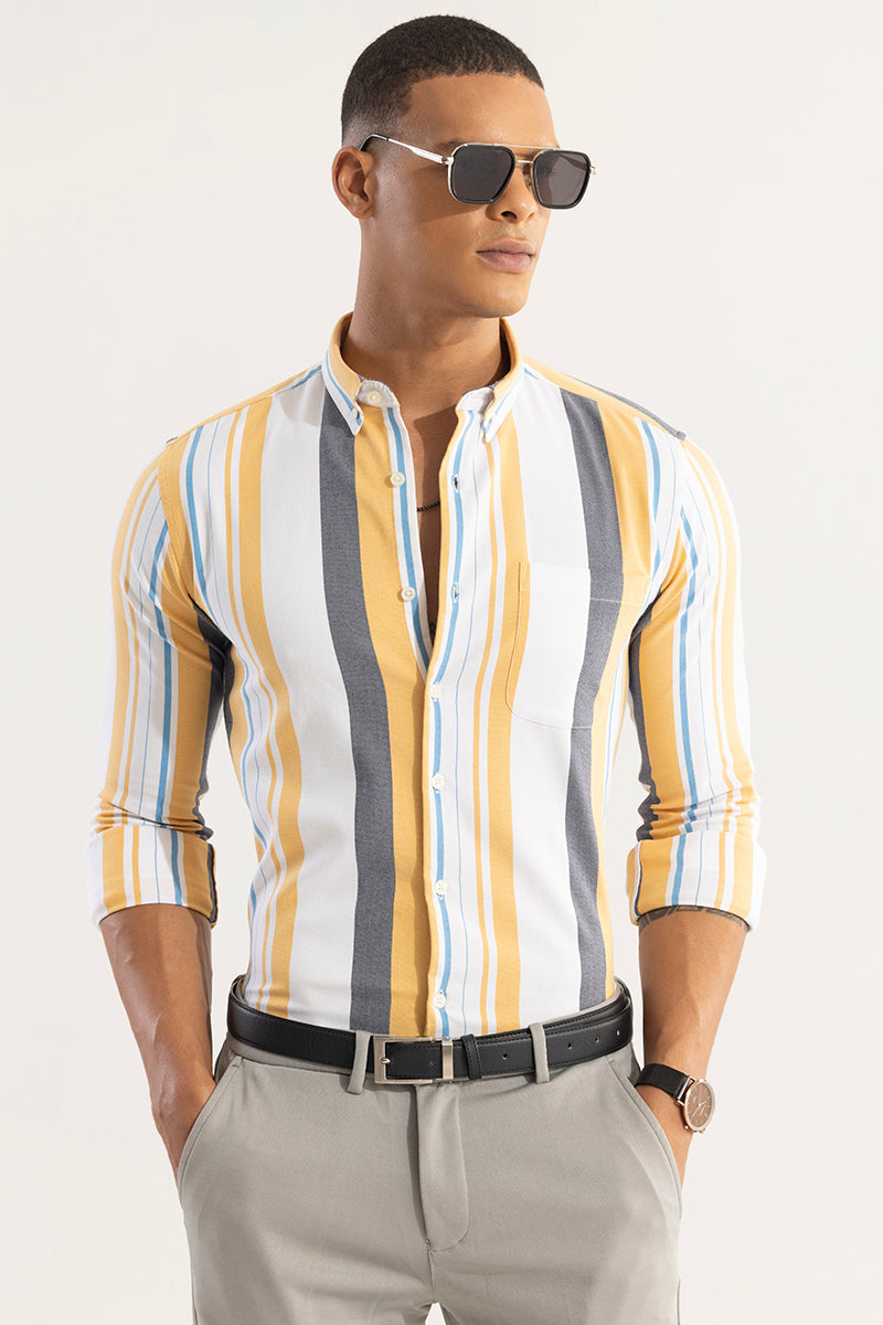 SNITCH Retro Stripe Yellow Shirt