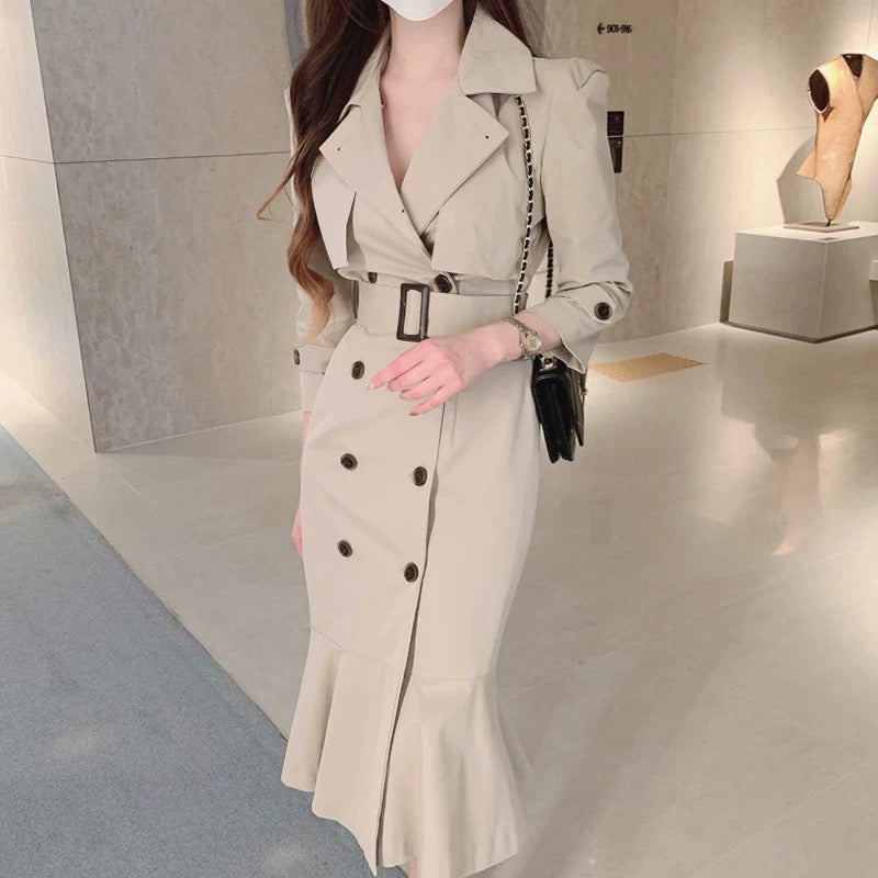 Alamode By Akanksha Vio Elegant Pleated Blazer Dress with Belt - view 3