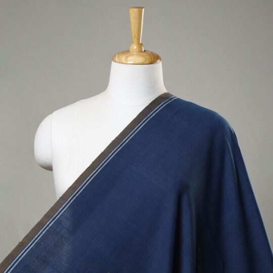 SOUTH KARGHA Blue - 40 x 10 Count Cotton Handspun Handloom Natural Dyed Plain Fabric 05