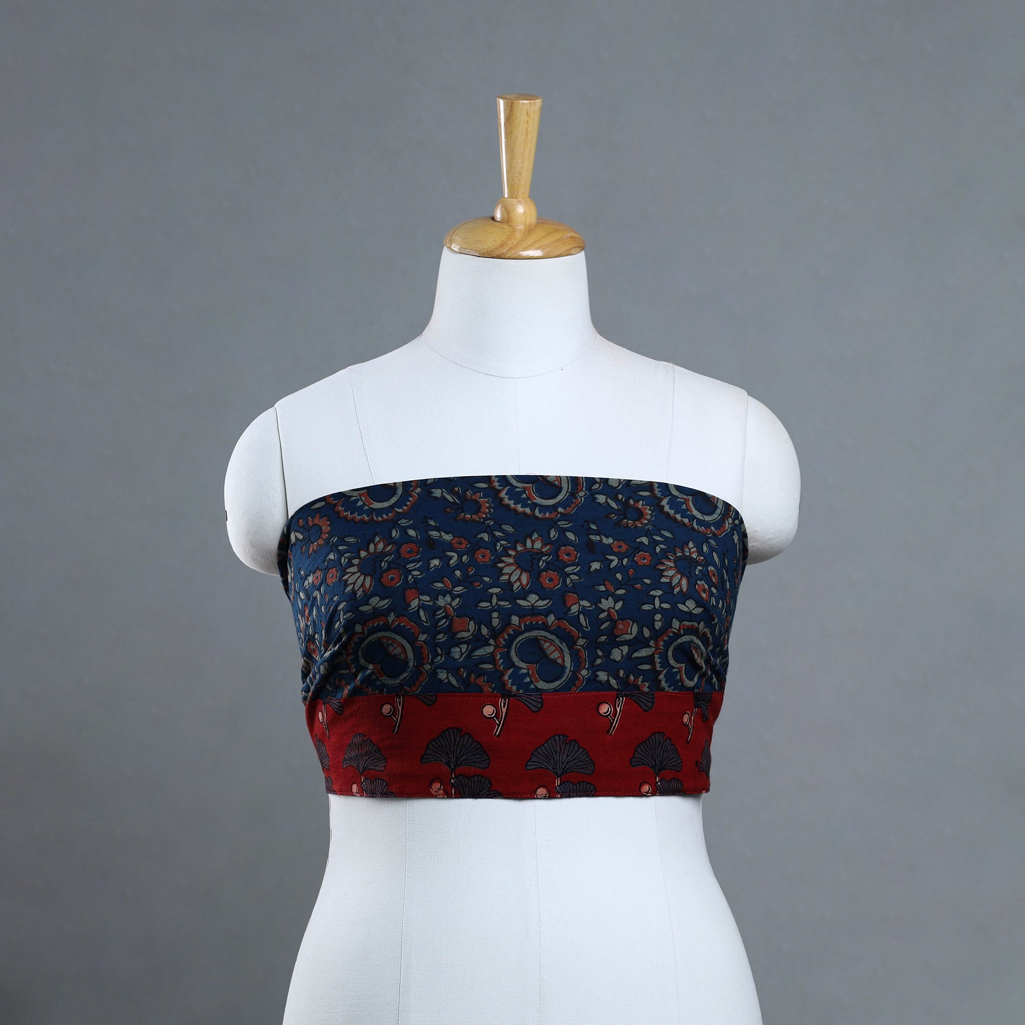 NOORI BAZAR Blue - Block Printed Cotton Akola Blouse Piece 08