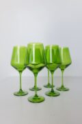 RH Signature Co. Estelle Colored Wine Stemware - Set of 6 {Forest Green}