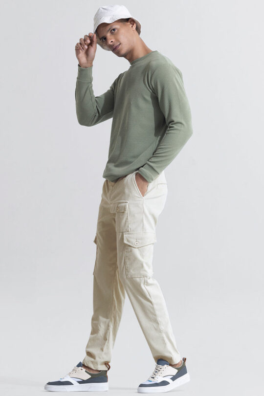 BlackTree Cullin Off-White Corduroy Cargo Pant - view 2