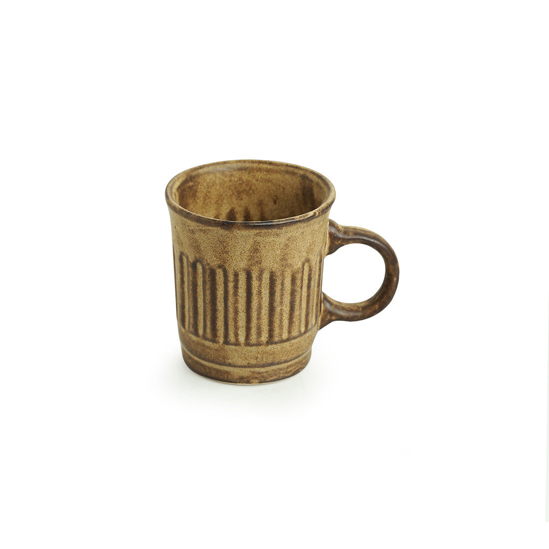 EXCLUSIVELANE 'Sea Shore Sips' Handcrafted Ceramic Tea & Coffee Mugs (Set of 2, 340 ML, Microwave Safe) - view 4