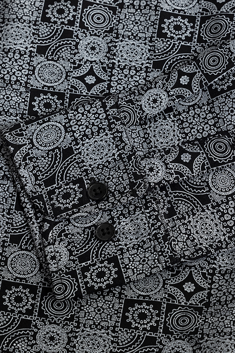 SNITCH Imprint Motif Black Shirt - view 8