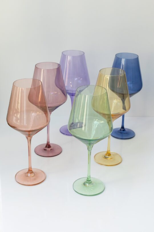 Estelle Colored Glass Estelle Colored Wine Stemware - Set of 6 {Pastel Mixed Set} - view 2