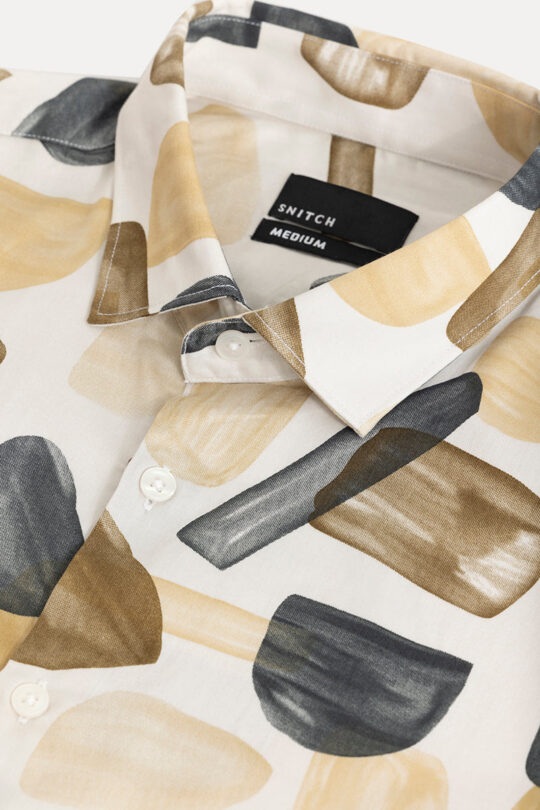 SNITCH Abstract Gem Beige SHirt - view 2