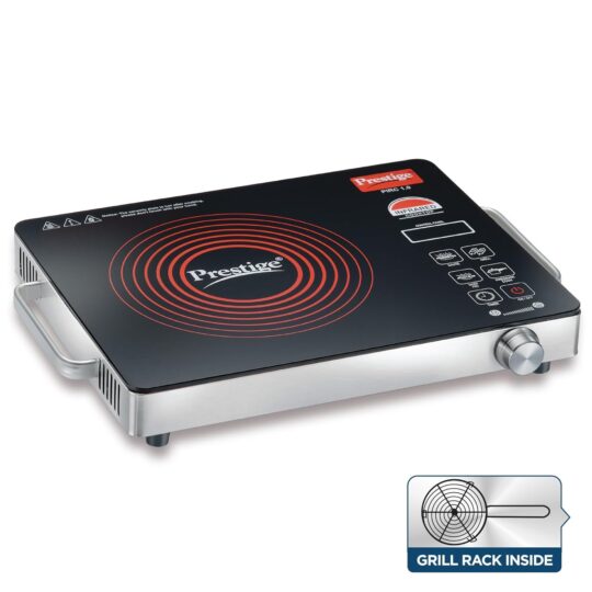 Prestige Infrared Cooktop PIRC 1.0 | 2200W | Stainless Steel & Ceramic | Black & Silver - view 2