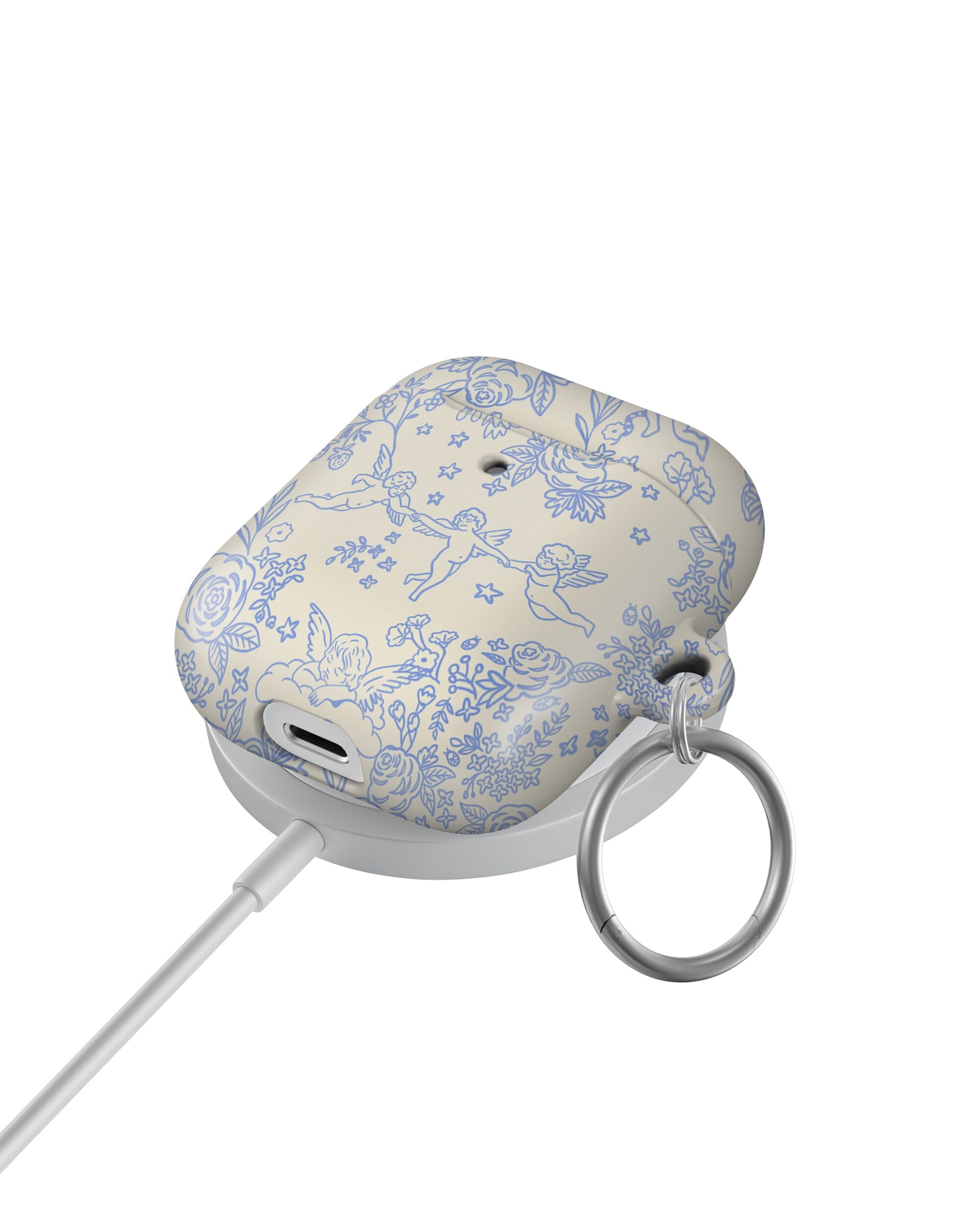 Casetry Cupid's Canvas | Periwinkle Floral AirPods Case - view 5