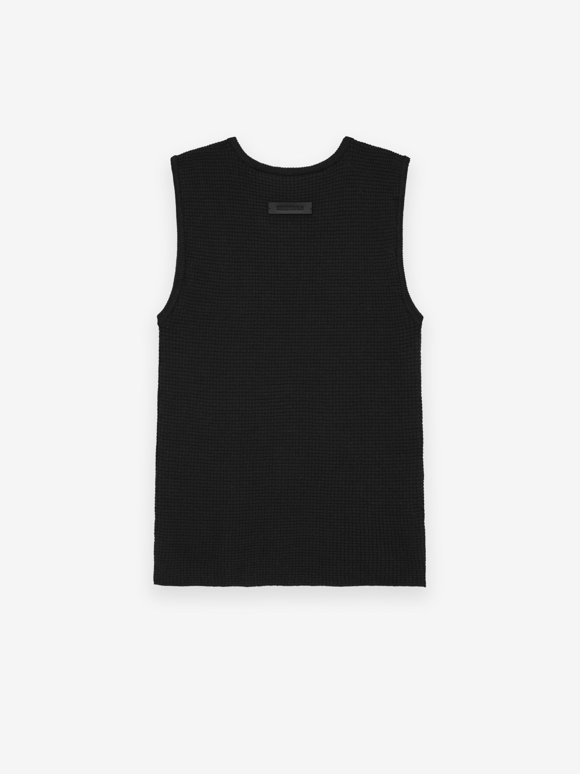 ESSENTIALS Womens Waffle Tank – Black - view 2