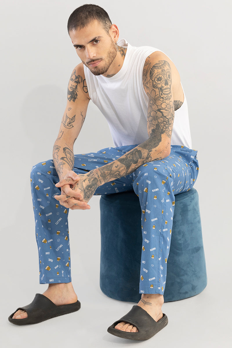 SNITCH Chai Print Blue Pyjama - view 3