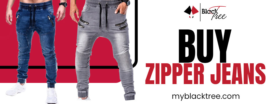 zipper jeans mens