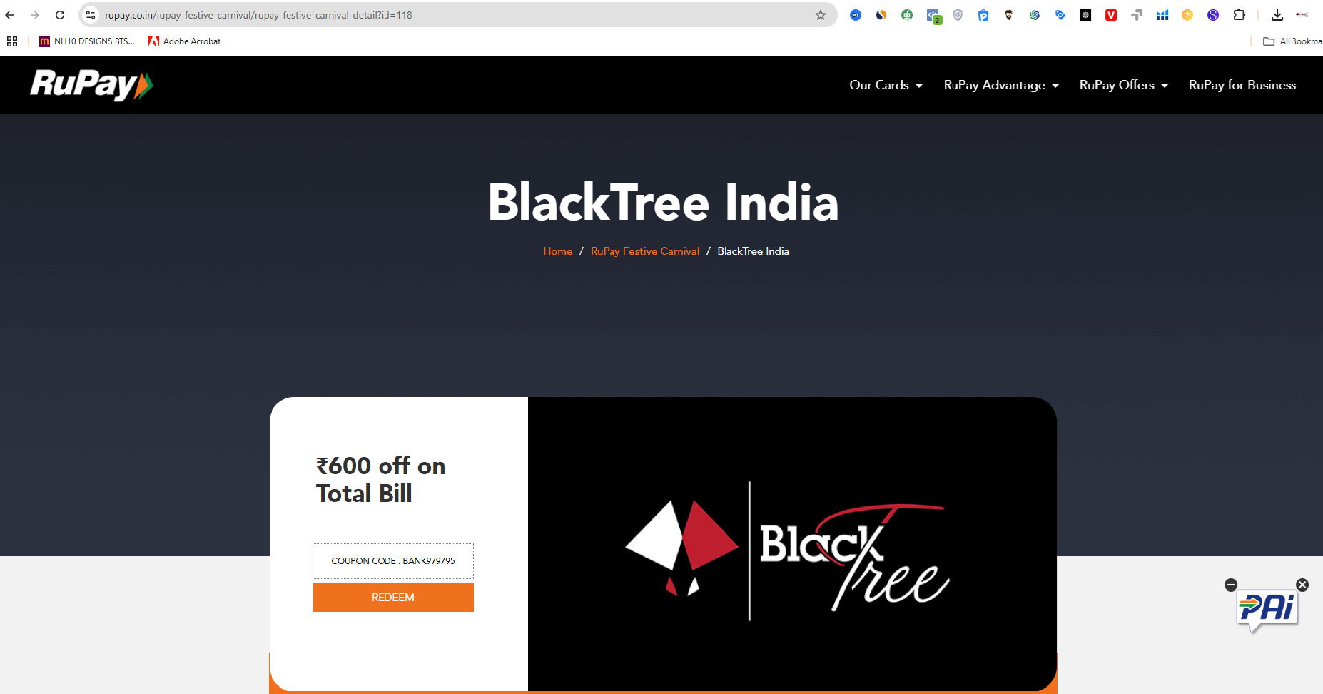 RuPay Cards Partner with BlackTree for Exclusive Discounts!